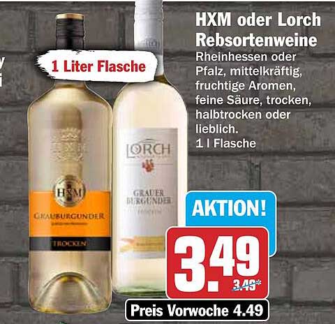 HXM oder Lorch Rebsortenweine