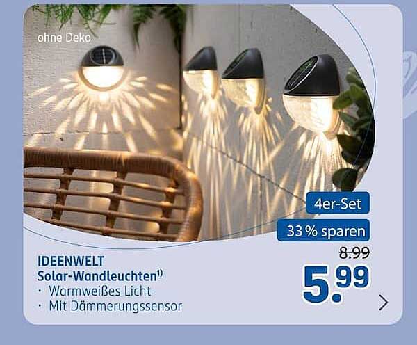 IDEENWELT Solar-Wandleuchten¹)