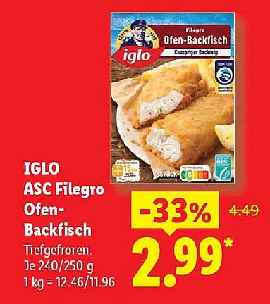 IGLO ASC Filegro Ofen-Backfisch