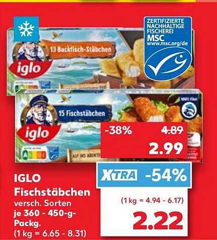 IGLO Fischstäbchen vers. Sorten je 360 - 450-g-Packg.