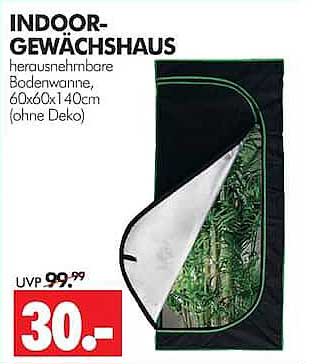 INDOOR-GEWÄCHSHAUS Herausnehmbare Bodenwanne, 6x6x140cm (ohne Deko)