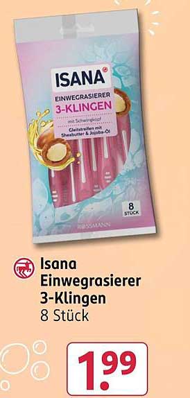 Isana Einwegrasierer 3-Klingen 8 Stück