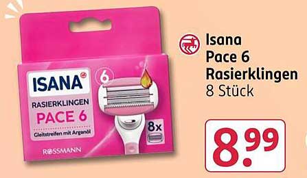 ISANA Pace 6 Rasierklingen 8 Stück