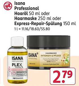 Isana Professional Haaröl 50 ml oder Haarmaske 250 ml oder Express-Repair-Spülung 150 ml