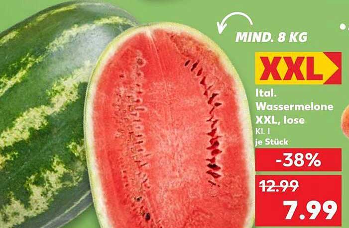 Ital. Wassermelone XXL, lose Kl. I je Stück