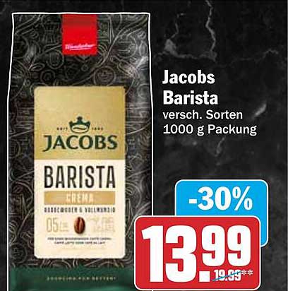 Jacobs Barista versch. Sorten 1000 g Packung