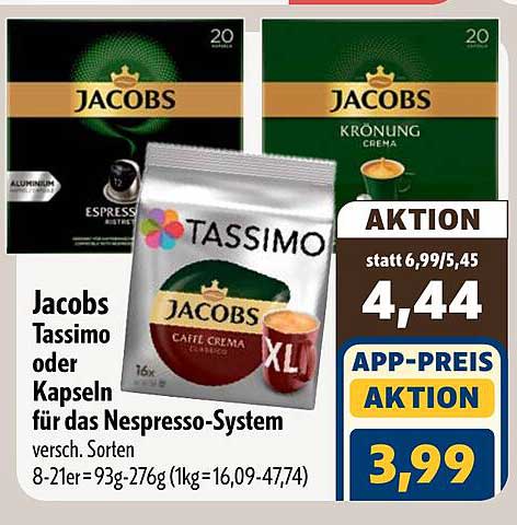 Jacobs Tassimo oder Kapseln für das Nespresso-System
