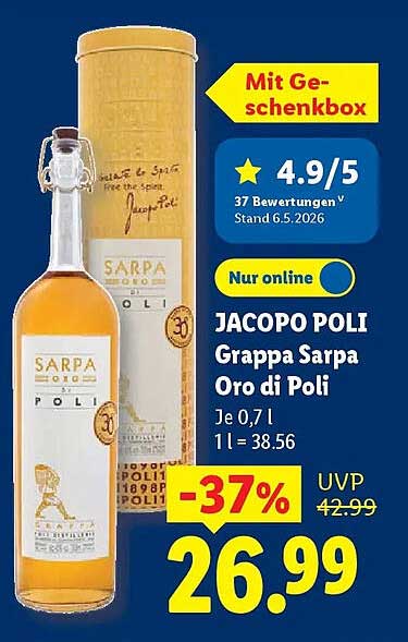 JACOPO POLI Grappa Sarpa Oro di Poli