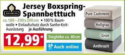 Jersey Boxspring-Spannbetttuch