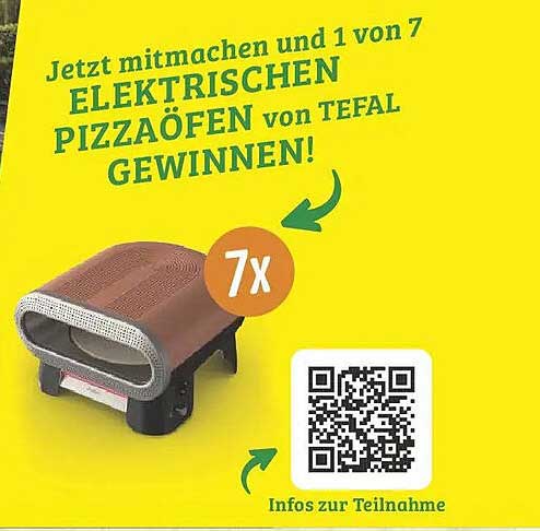 Jetzt mitmachen und 1 von 7 ELEKTRISCHEN PIZZAÖFEN von TEFAL GEWINNEN!