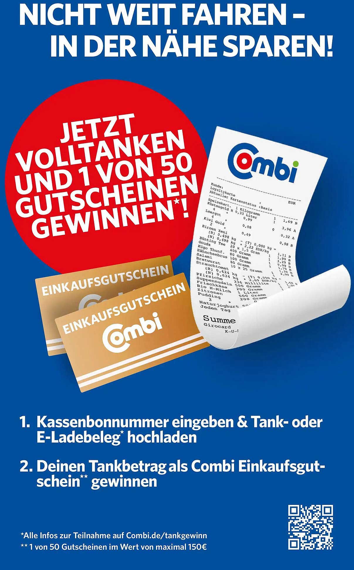 JETZT VOLLTANKEN UND 1 VON 50 GUTSCHEINEN GEWINNEN!