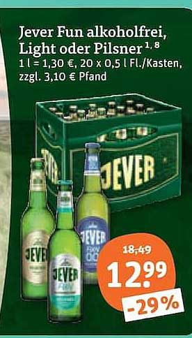 Jever Fun alkoholfrei, Light oder Pilsner¹,⁸