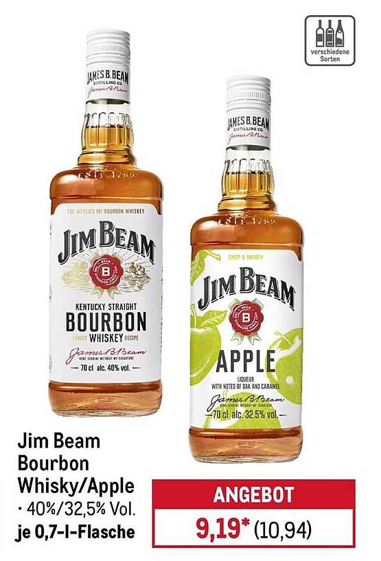 Jim Beam Bourbon Whisky/Apple