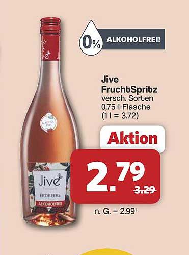 Jive FruchtSpritz versch. Sorten 0,75-l-Flasche (1 l = 3.72)