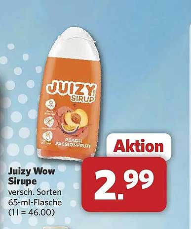 Juizy Wow Sirupe versch. Sorten 65-ml-Flasche (1 l = 46.00)