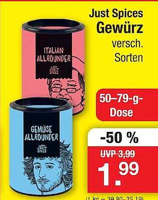 Just Spices Gewürz versch. Sorten 50-79-g-Dose