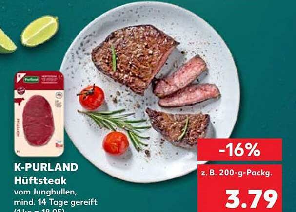K-PURLAND Hüftsteak vom Jungbullen, mind. 14 Tage gereift