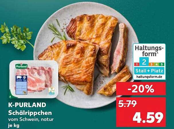 K-PURLAND Schälrippchen vom Schwein, natur je kg