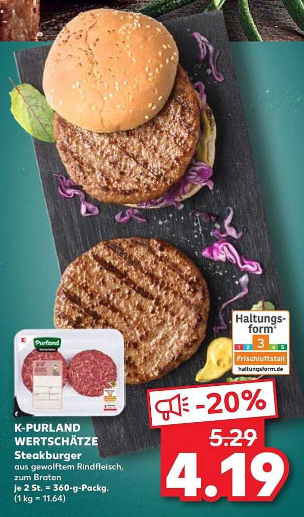 K-PURLAND WERTSCHÄTZE Steakburger