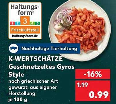 K-WERTSCHÄTZE Geschnetzeltes Gyros Style