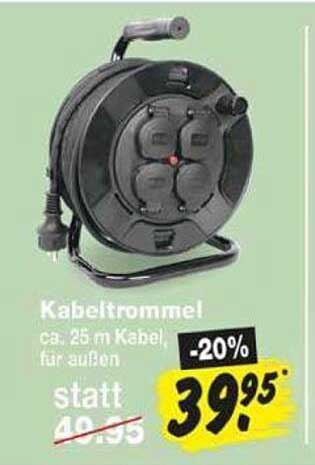 Kabeltrommel ca. 25 m Kabel für außen
