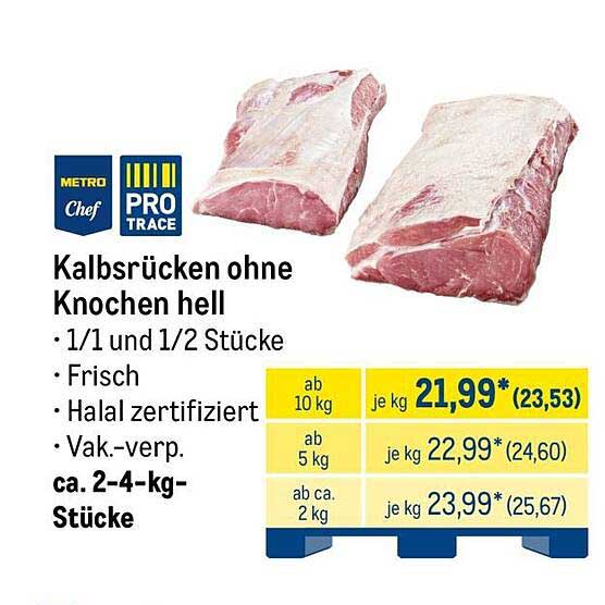 Kalbsrücken ohne Knochen hell