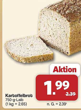 Kartoffelbrot 750-g-Laib (1 kg = 2.65)