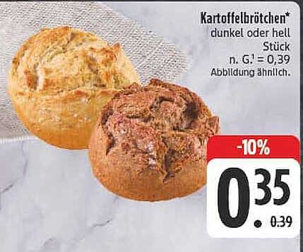 Kartoffelbrötchen* dunkel oder hell Stück