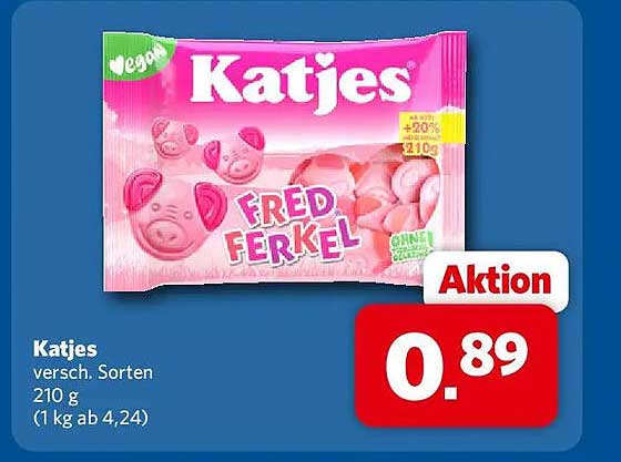 Katies versch. Sorten 210 g (1 kg ab 4,24)