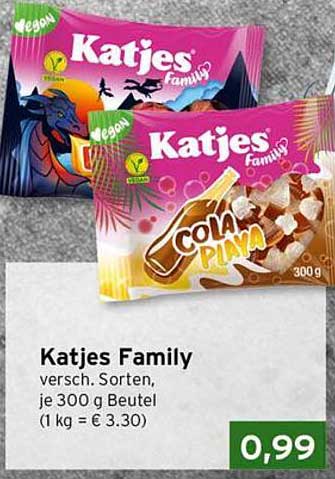 Katjes Family versch. Sorten, je 300 g Beutel (1 kg = € 3.30)