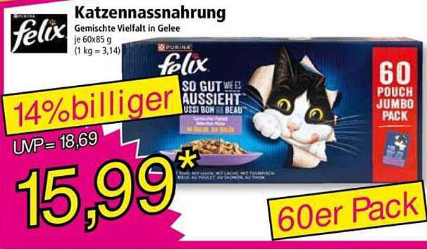 Katzennassnahrung Gemischte Vielfalt in Gelee