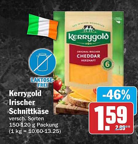 Kerrygold Irischer Schnittkäse versch. Sorten 150-120 g (1 kg = 10.60-13.25)