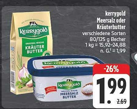 kerrygold Meersalz oder Kräuterbutter verschiedene Sorten 80/125 g Becher
