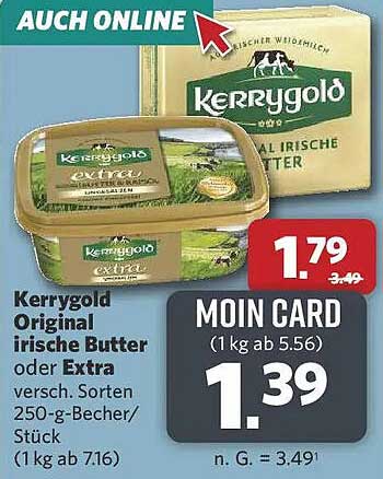 Kerrygold Original irische Butter oder Extra versch. Sorten 250-g-Becher/Stück