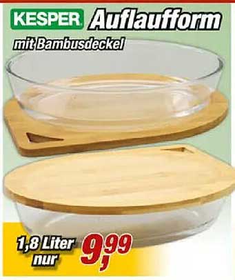 KESPER Auflaufform mit Bambusdeckel