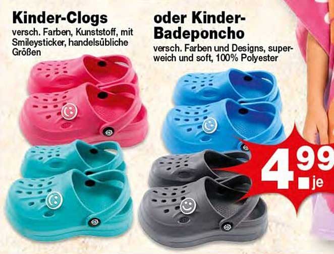 Kinder-Clogs oder Kinder-Badeponcho