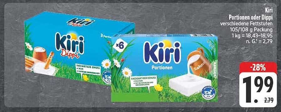 Kiri Portionen oder Dippi verschiedene Fettstufen 105/108 g Packung