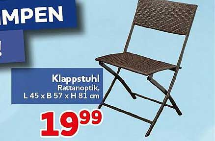 Klappstuhl Rattanoptik, L 45 x B 57 x H 81 cm