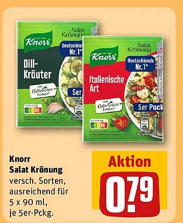 Knorr Salat Krönung versch. Sorten, ausreichend für 5 x 90 ml, je 5er-Pckg.