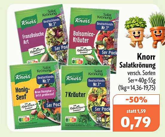 Knorr Salatkrönung versch. Sorten 5er=40g-55g