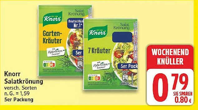 Knorr Salatkrönung versch. Sorten n. G. = 1,59 5er Packung
