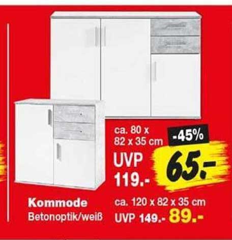 Kommode Betonioptik/weiß
