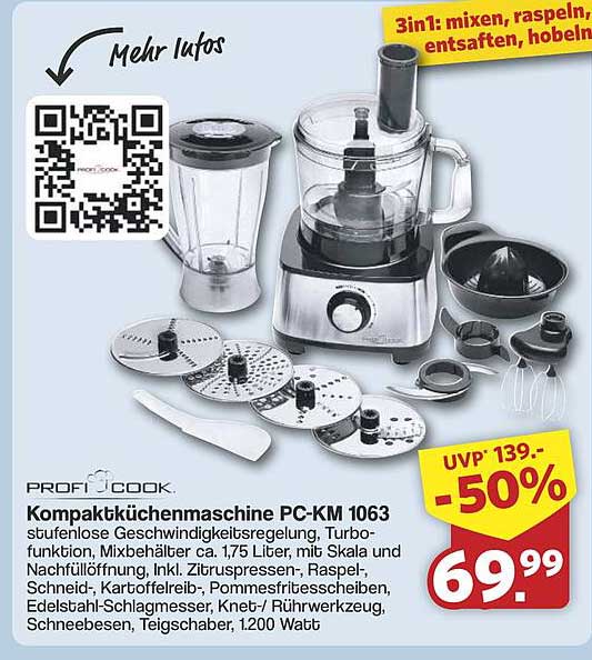 Kompaktküchenmaschine PC-KM 1063