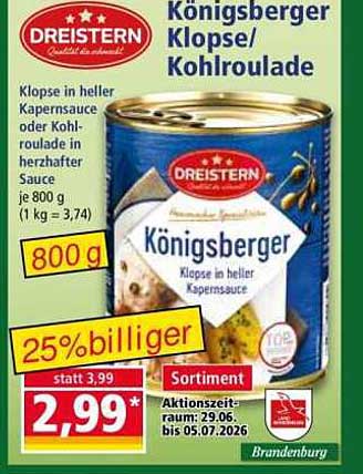 Königsberger Klopse/Kohlroulade