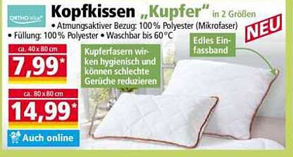 Kopfkissen „Kupfer“ in 2 Größen