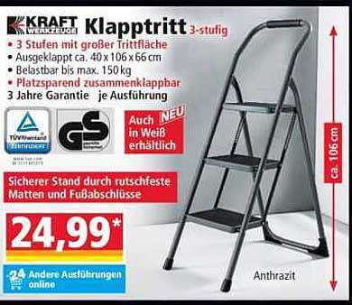 KRAFT Werkzeuge Klapptritt 3-stufig