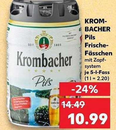 KROM-BACHER Pils Frische-Fässchen mit Zapfsystem je 5-l-Fass (1 l = 2.20)