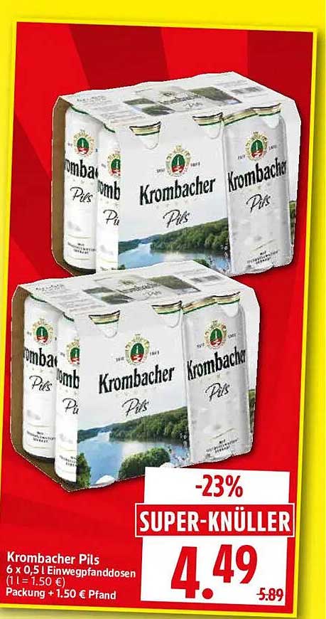 Krombacher Pils 6 x 0,5l Einwegpfanddosen