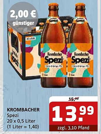 Krombacher Spezi 20 x 0,5 Liter (1 Liter = 1,40)