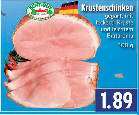 Krustenschinken gegart, mit leckerer Kruste und leichtem Brataroma